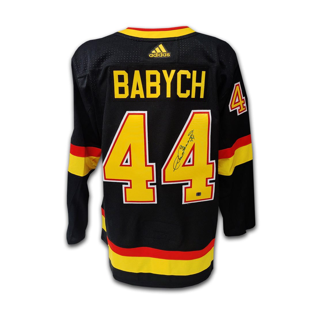 Dave Babych Vancouver Canucks Black Flying Skate Adidas Jersey