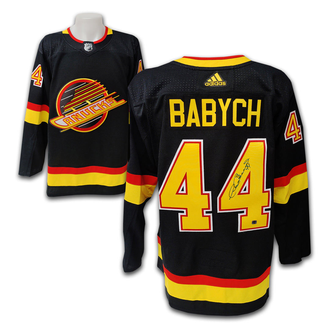 Dave Babych Vancouver Canucks Black Flying Skate Adidas Jersey