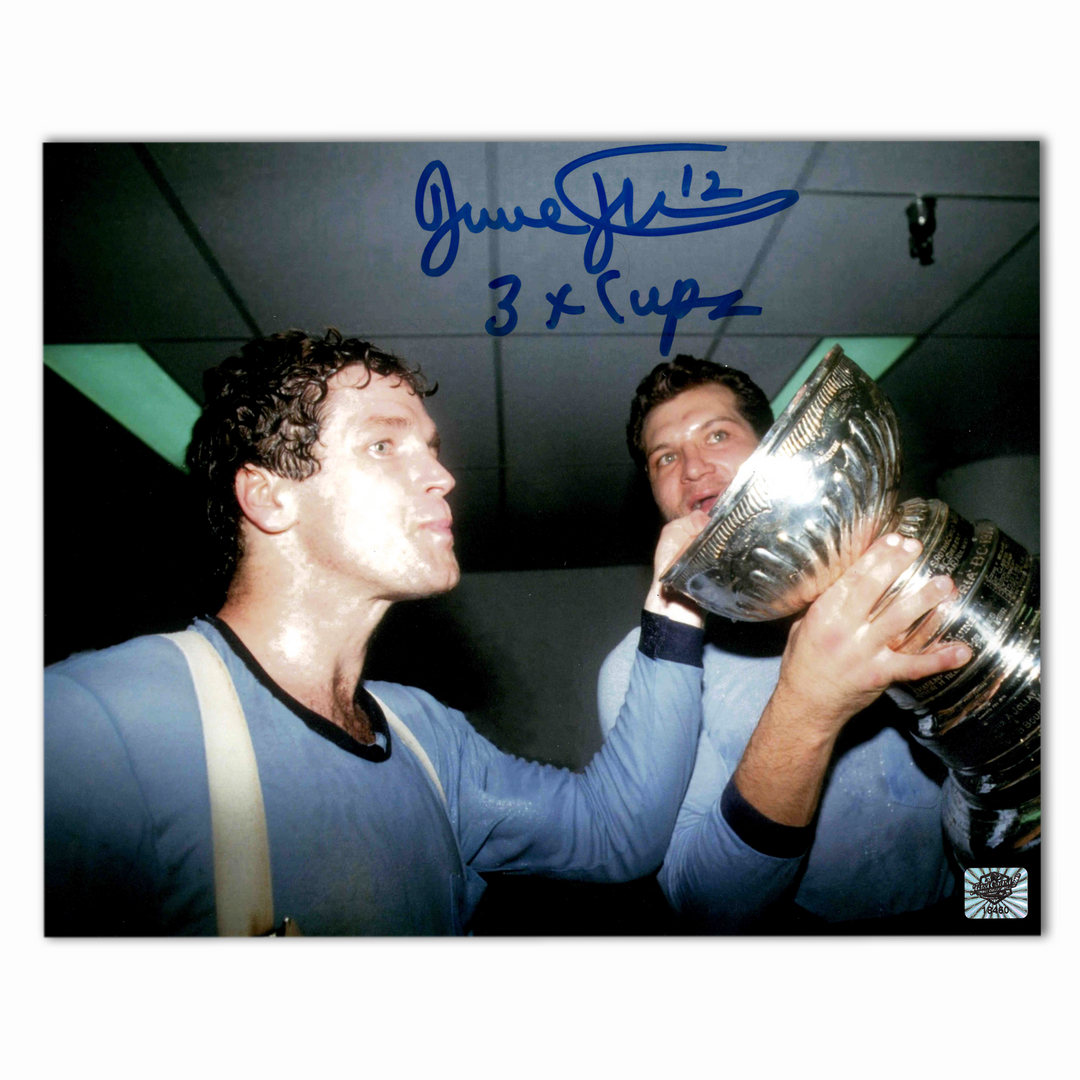 Dave Hunter Autographed Edmonton Oilers Stanley Cup 8x10 Photo