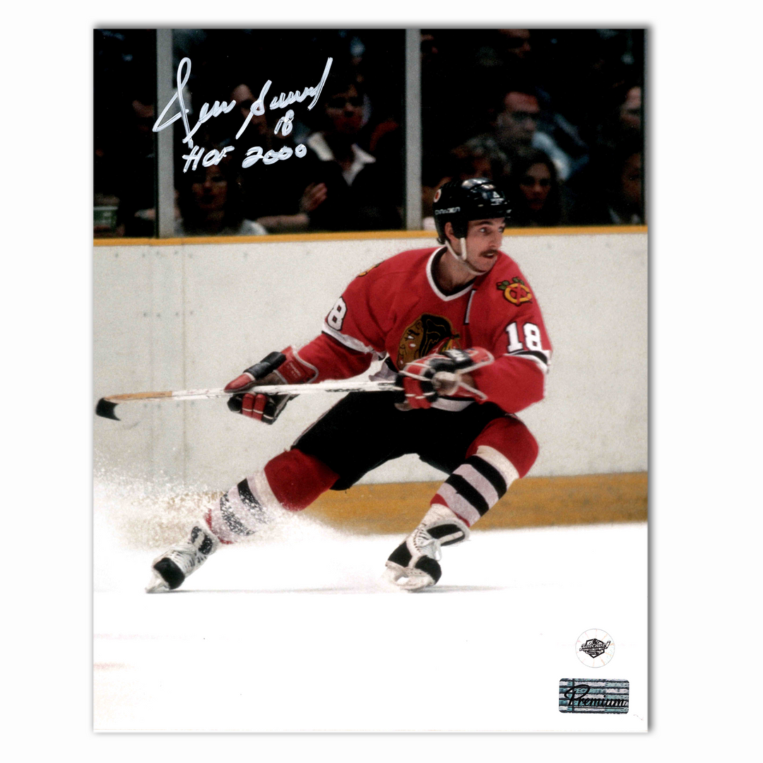 Denis Savard Autographed Chicago Black Hawks Home 8x10 Photo