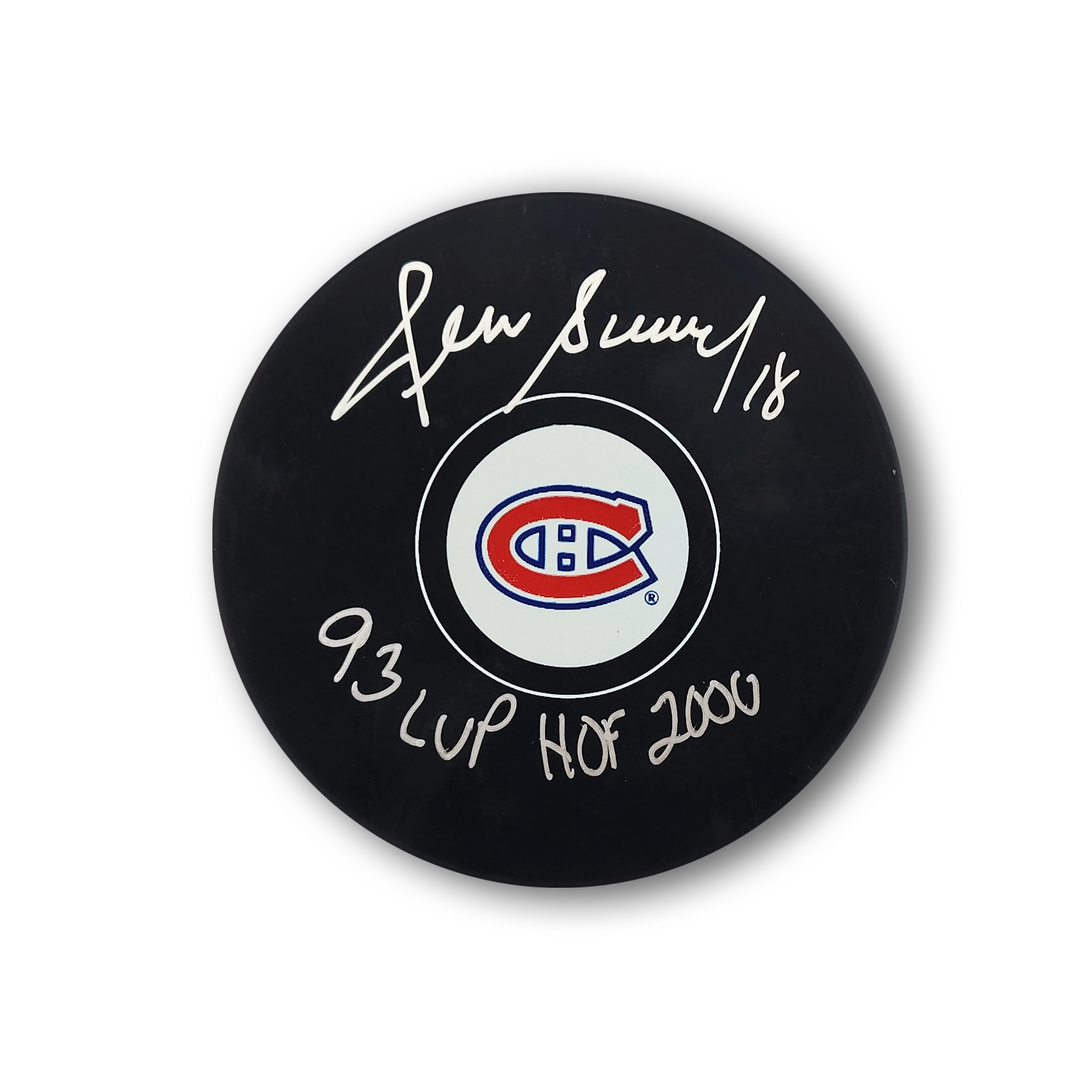 Denis Savard Autographed Montreal Canadiens Hockey Puck 2x Inscribed