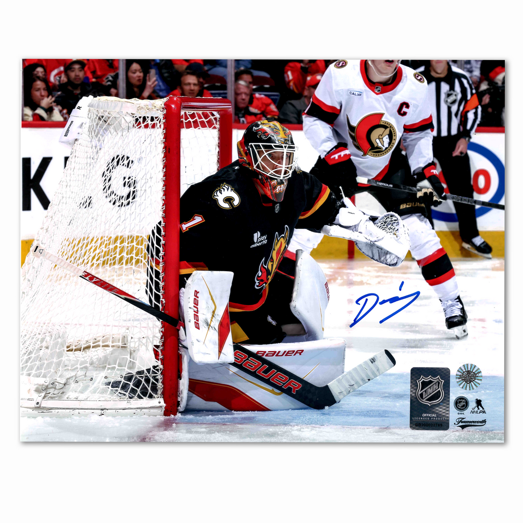 Devin Cooley Autographed Calgary Flames Alternate Horizontal 8x10 Photo