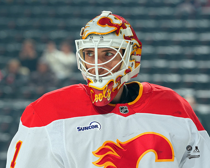Pre-Order - Devin Cooley Autographed Calgary Flames Close Up 8x10 Photo
