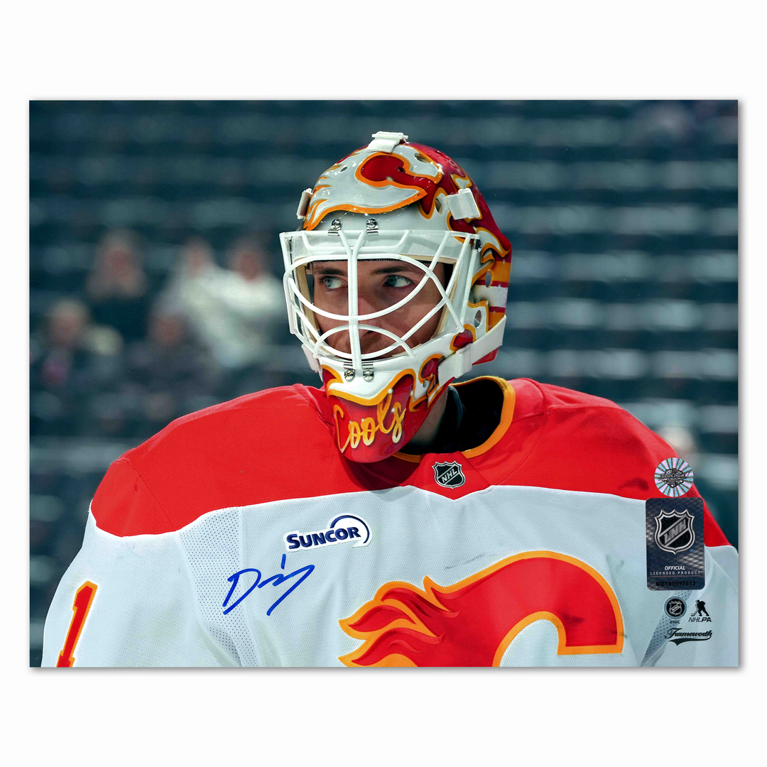 Devin Cooley Autographed Calgary Flames Away 8x10 Photo (Close Up)