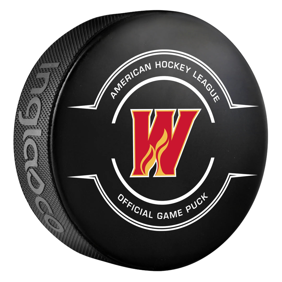 Pre-Order - Devin Cooley Autographed Calgary Wranglers Official Hockey Puck