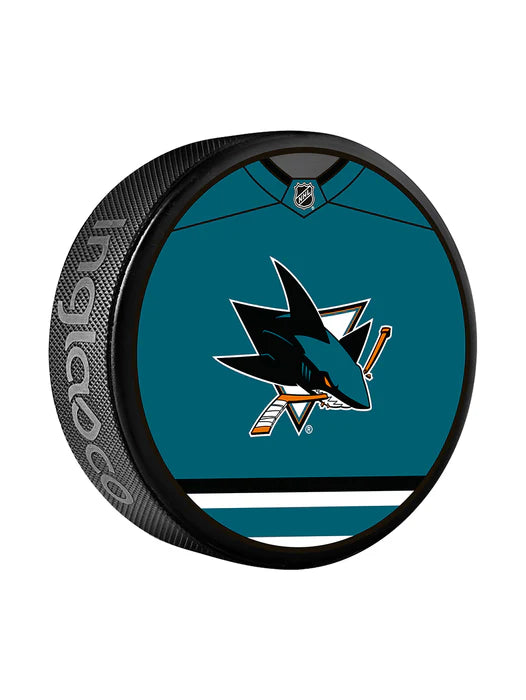 Pre-Order - Devin Cooley Autographed San Jose Sharks Jersey Design Hockey Puck