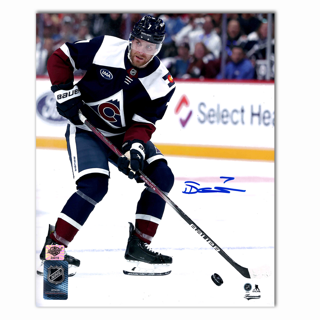 Devon Toews Autographed Colorado Avalanche Alternate 8x10 Photo