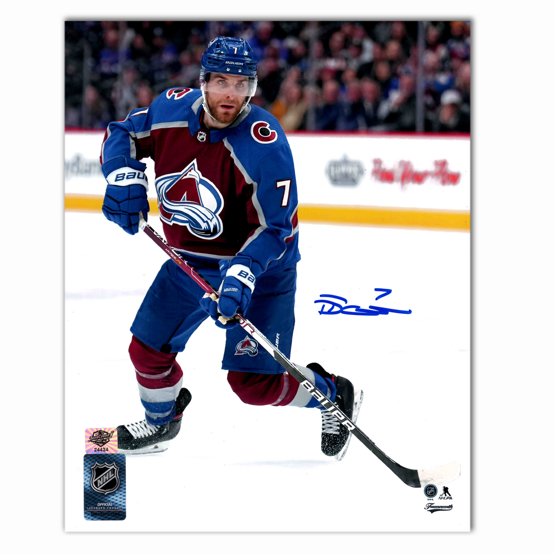 Devon Toews Autographed Colorado Avalanche Home 8x10 Photo
