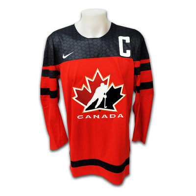 Dillon Dube 2018 Team Canada Red Nike Jersey Inscribed 2018 WJC Gold