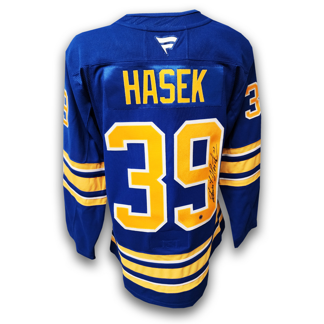 Dominik Hasek Autographed Buffalo Sabres Home Fanatics Premium Jersey
