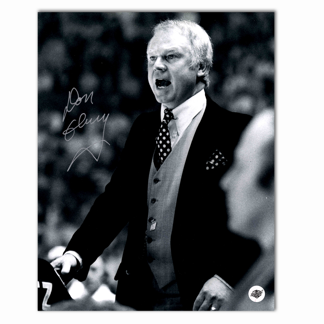 Don Cherry Autographed Hockey Night In Canada 8x10 Photo (Coaching)