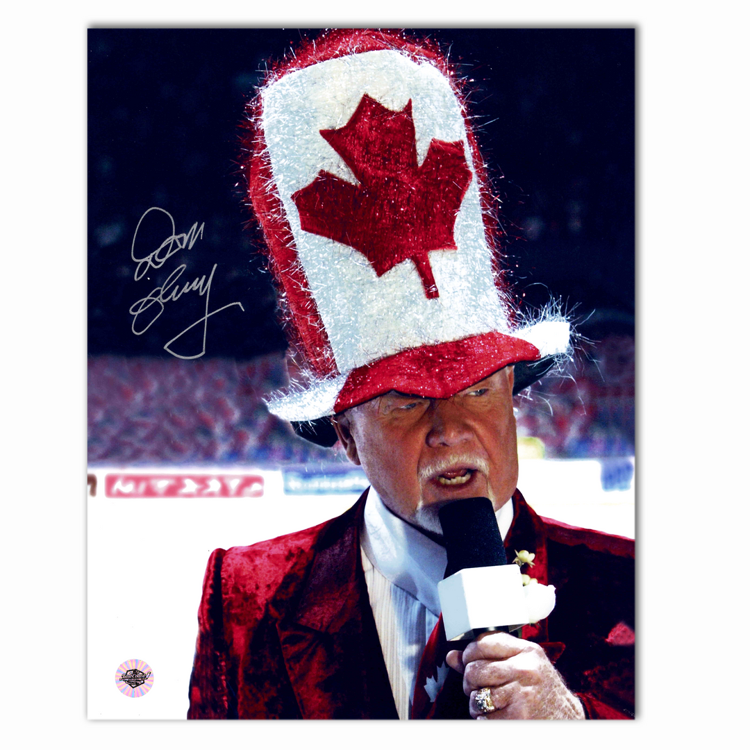 Don Cherry Autographed Hockey Night In Canada 8x10 Photo (Canada Hat)