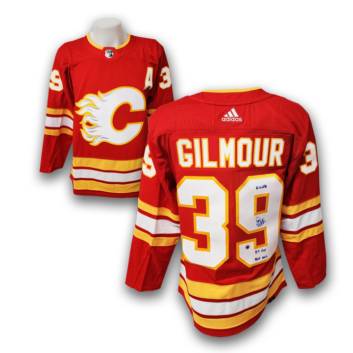Doug Gilmour Autographed Calgary Flames Adidas Jersey Inscribed
