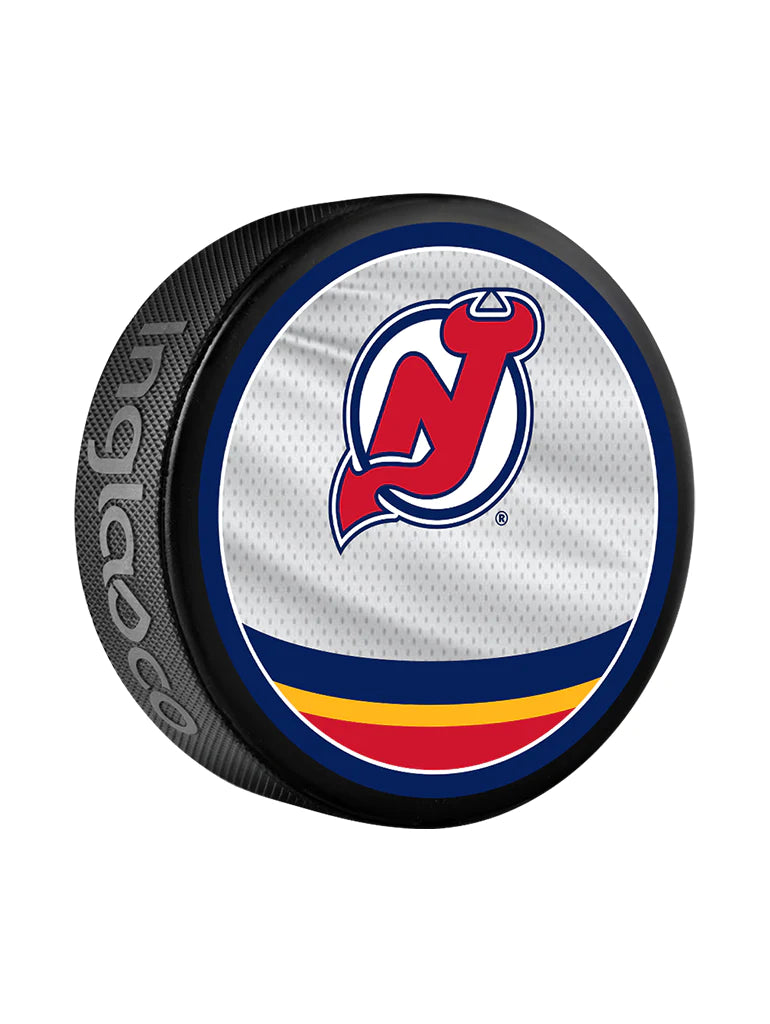 Pre-Order - Dougie Hamilton Autographed New Jersey Devils Reverse Retro Hockey Puck