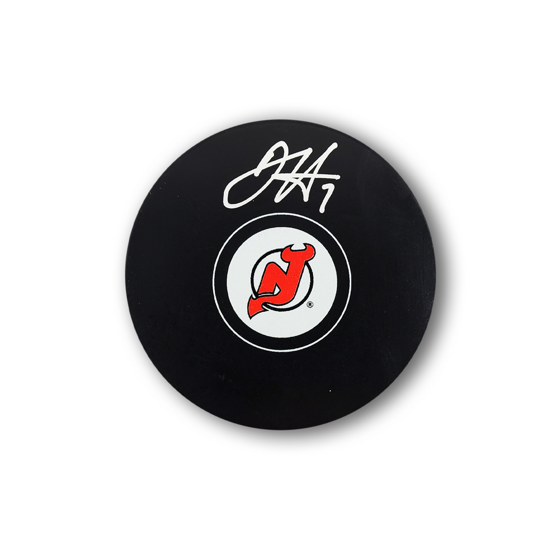 Dougie Hamilton Autographed New Jersey Devils Hockey Puck