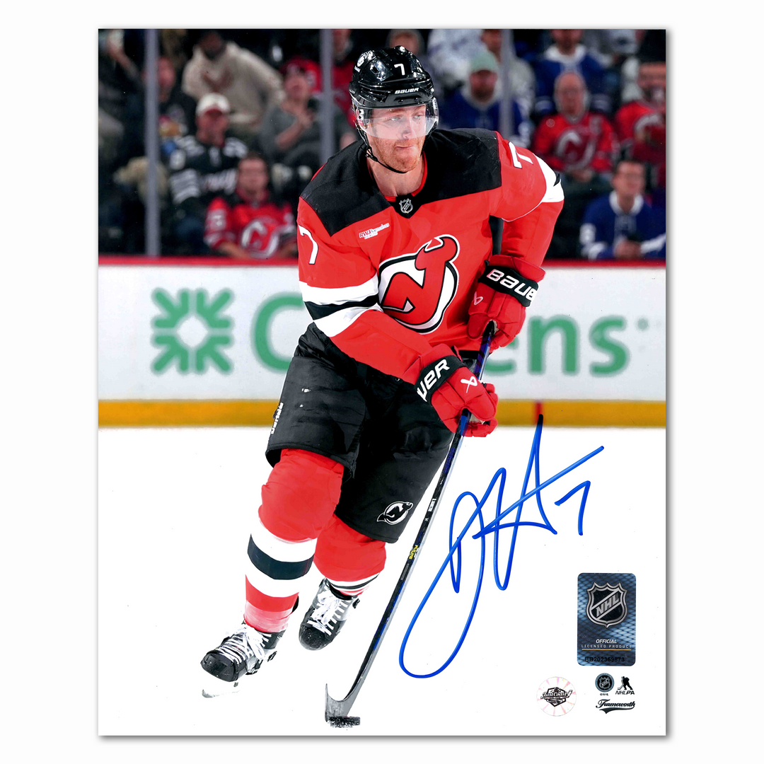 Dougie Hamilton Autographed New Jersey Devils Home 8x10 Photo