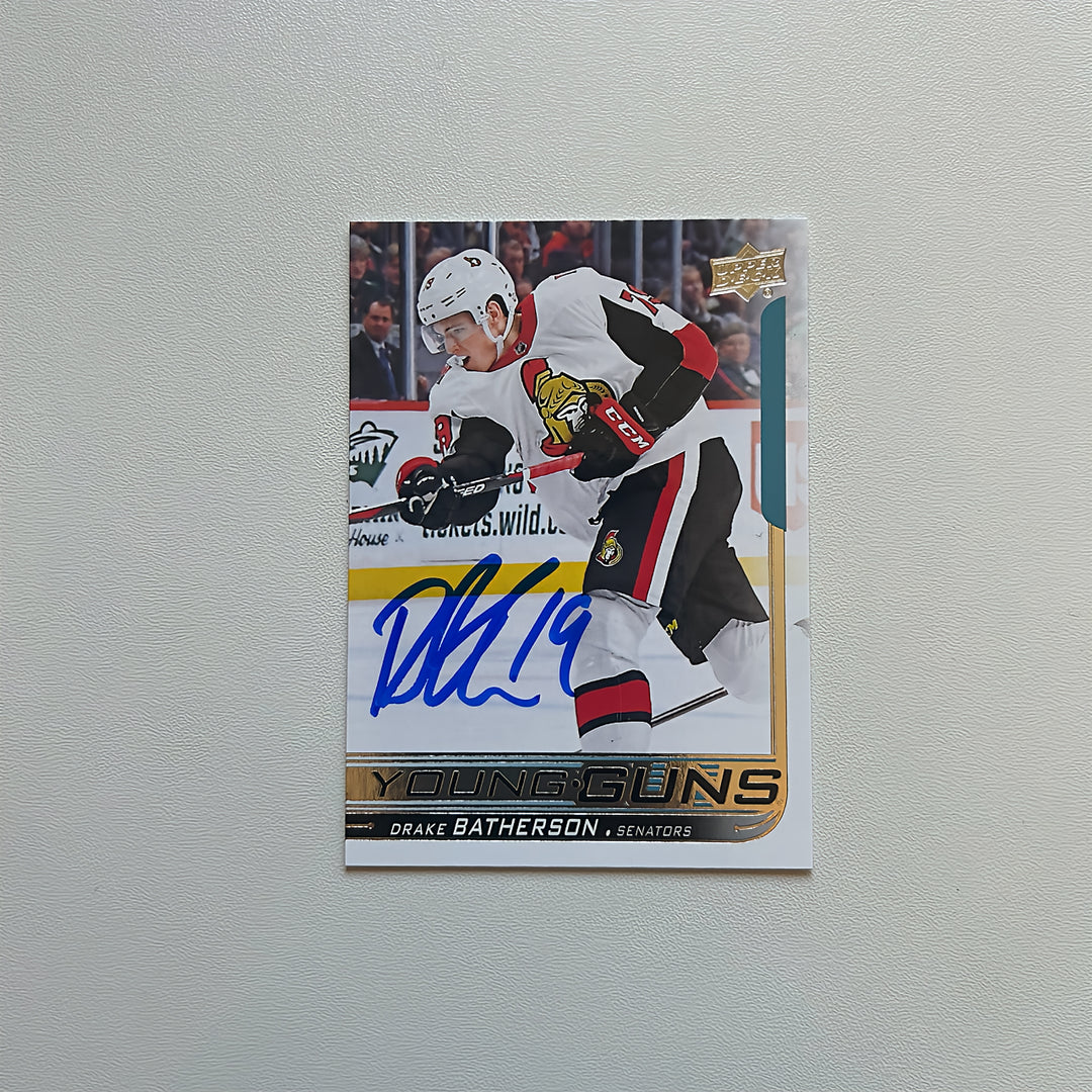 2018-19 UD Young Guns Jumbo #484 DRAKE BATHERSON Autographed Rookie Card