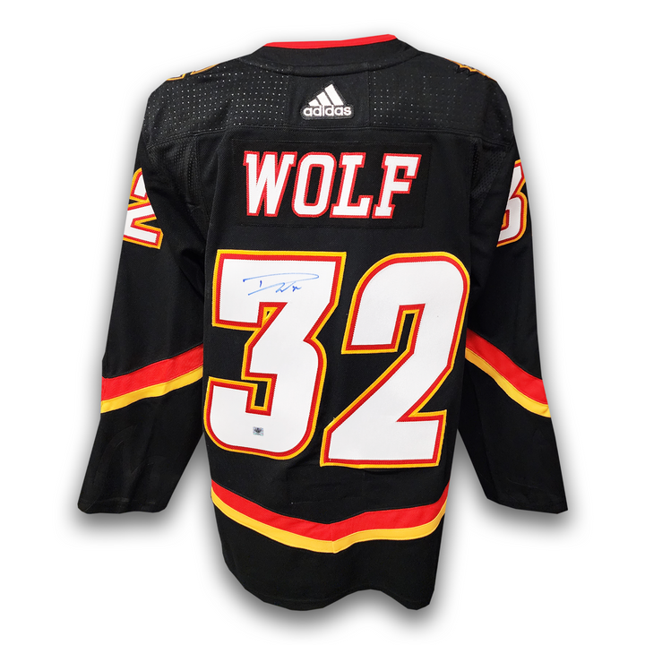 Dustin Wolf Autographed Calgary Flames Alternate Adidas Jersey