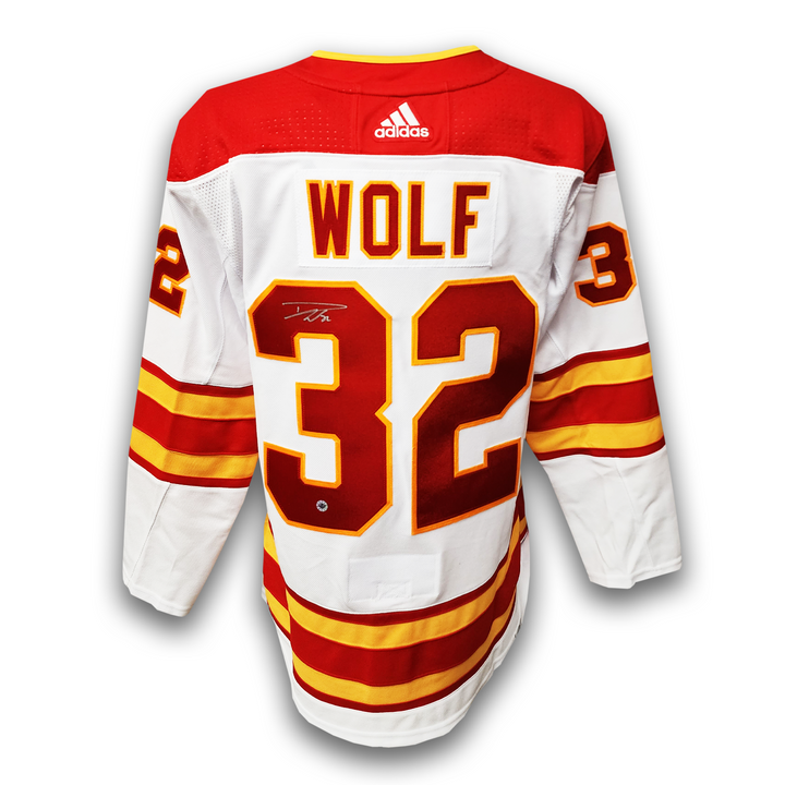 Dustin Wolf Autographed Calgary Flames Away Adidas Jersey