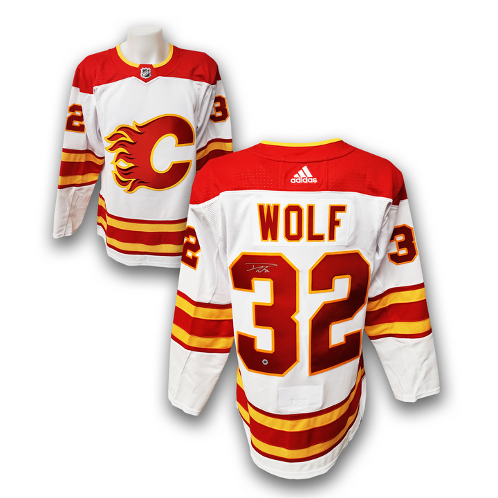 Dustin Wolf Autographed Calgary Flames Away Adidas Jersey