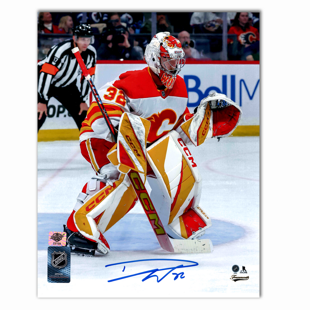 Dustin Wolf Autographed Calgary Flames Away 8x10 Photo