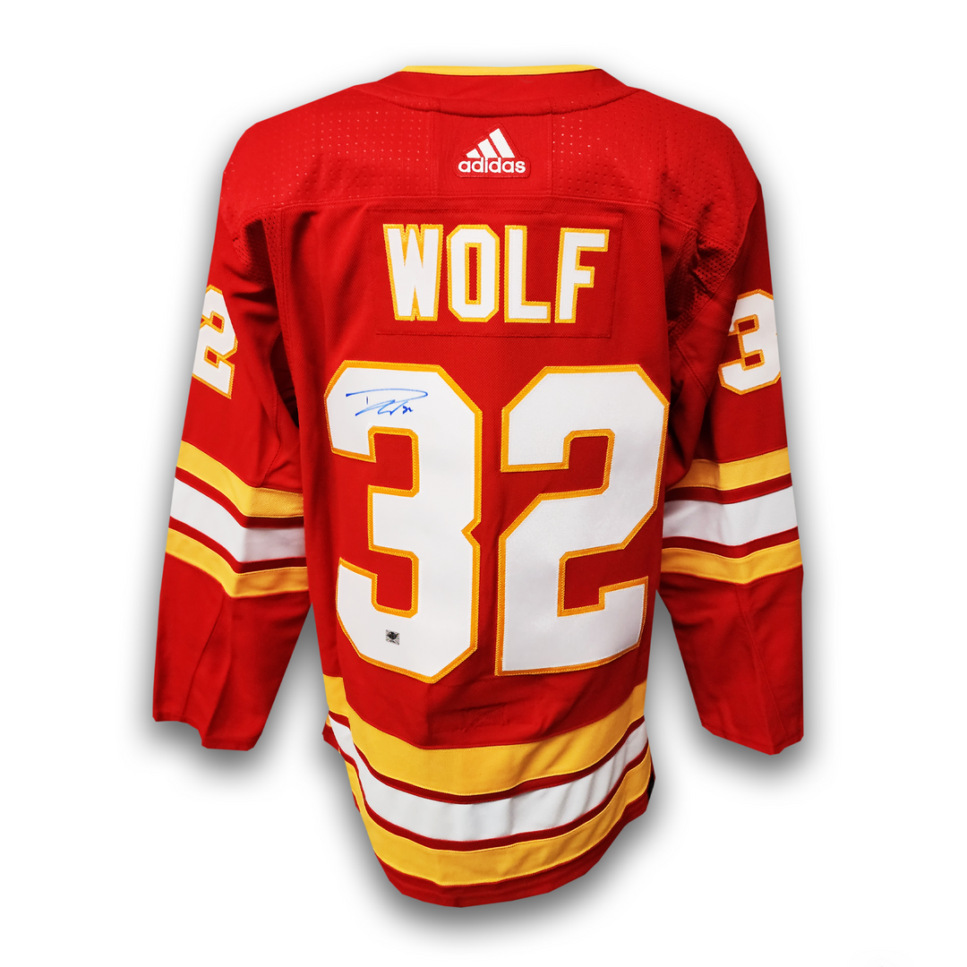 Dustin Wolf Autographed Calgary Flames Home Adidas Jersey