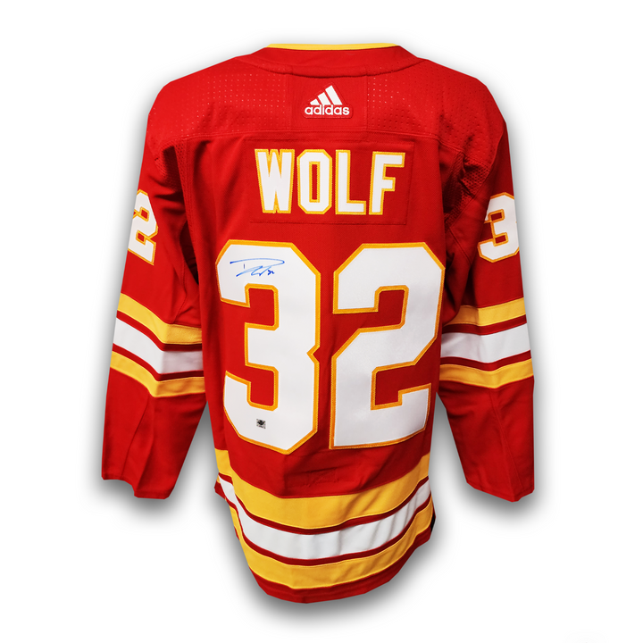 Dustin Wolf Autographed Calgary Flames Home Adidas Jersey