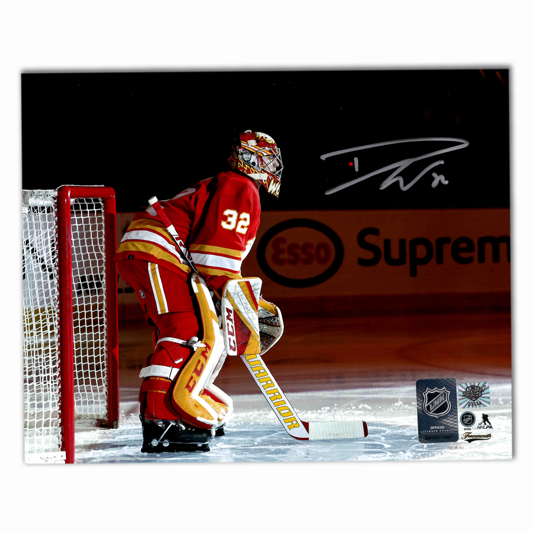Dustin Wolf Autographed Calgary Flames Home 8x10 Horizontal Photo