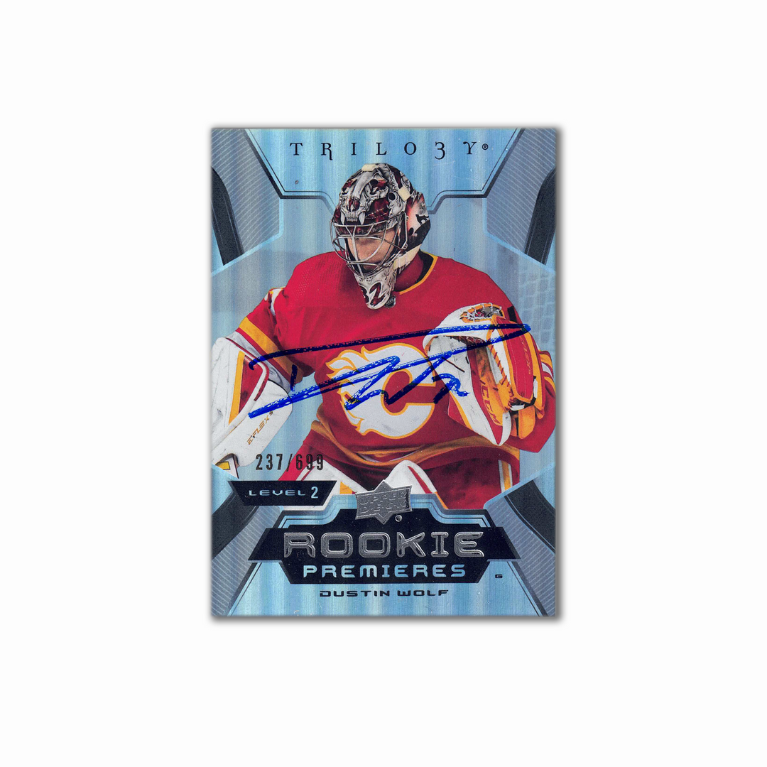 2023-24 UD Rookie Premieres Trilogy #187 DUSTIN WOLF Autographed Rookie Card
