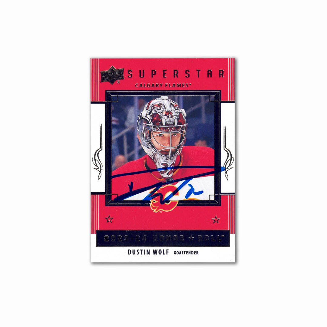 2023-24 UD Honor Roll Superstar #HR56 DUSTIN WOLF Autographed Rookie Card