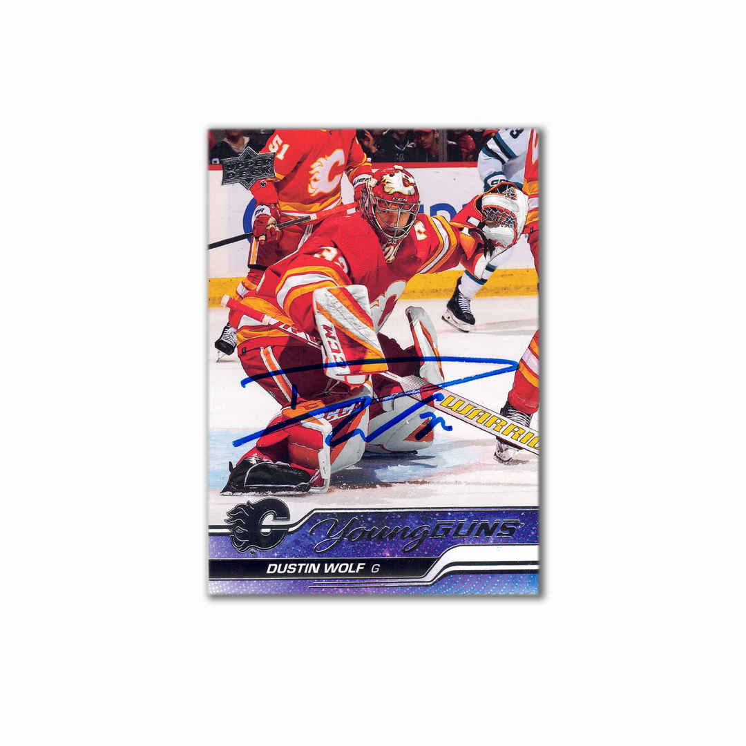 2023-24 UD Young Guns #210 DUSTIN WOLF Autographed Rookie Card