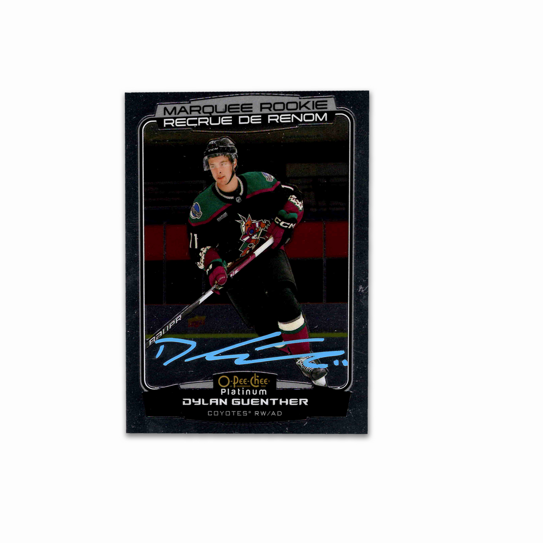 Dylan Guenther Autographed Arizona Coyotes OPC Platinum Marquee Rookie 