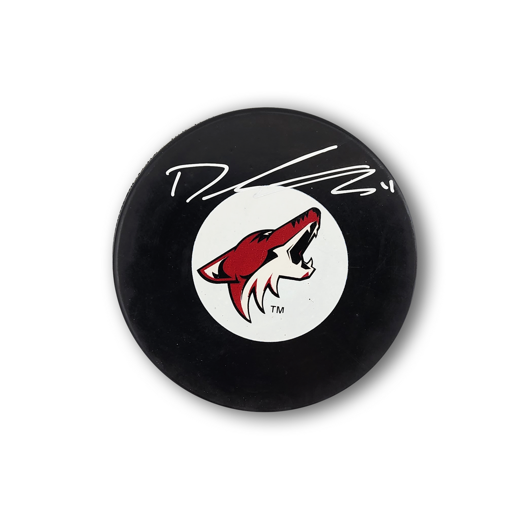 Dylan Guenther Autographed Arizona Coyotes Hockey Puck