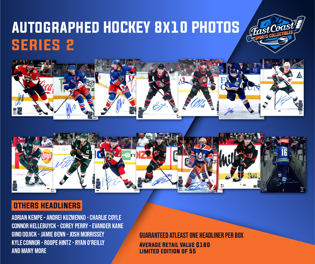 East Coast Sports Collectibles Series 2 Autographed Hockey 8x10 Photos Mystery Box