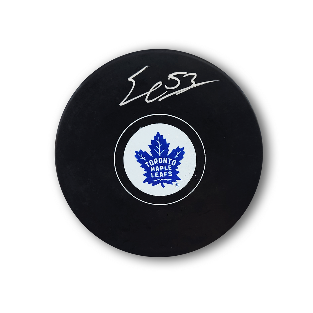 Easton Cowan Autographed Toronto Maple Leafs Hockey Puck