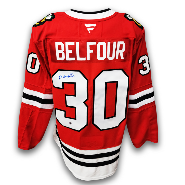 Ed Belfour Autographed Chicago Black Hawks Home Fanatics Premium Jersey