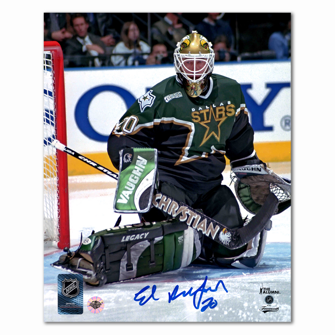 Ed Belfour Autographed Dallas Stars Home 8x10 Photo