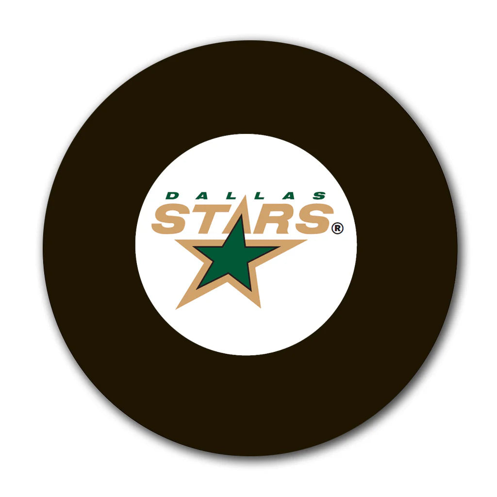 Pre-Order - Ed Belfour Autographed Dallas Stars Hockey Puck (Old Logo)