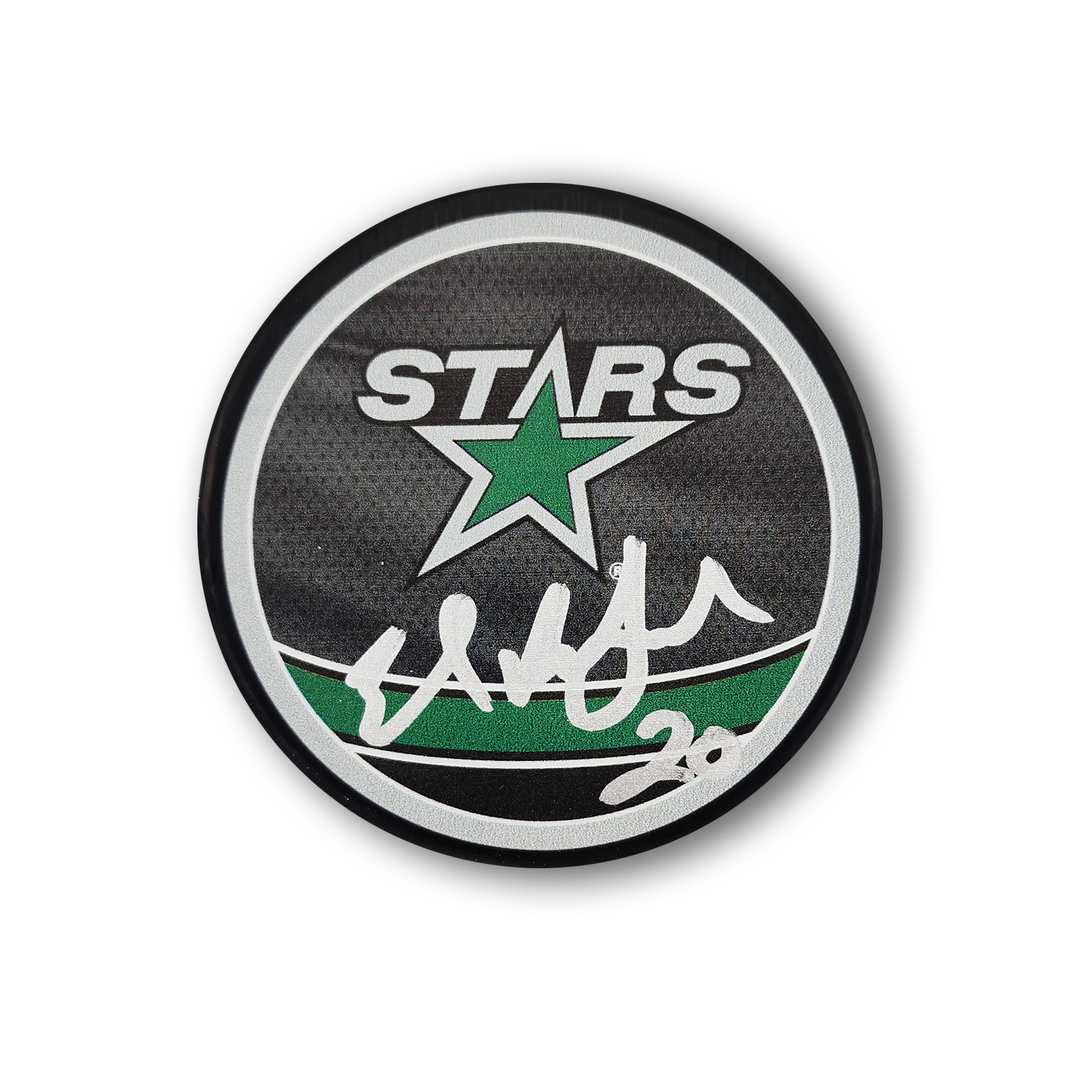 Ed Belfour Autographed Dallas Stars Reverse Retro Hockey Puck