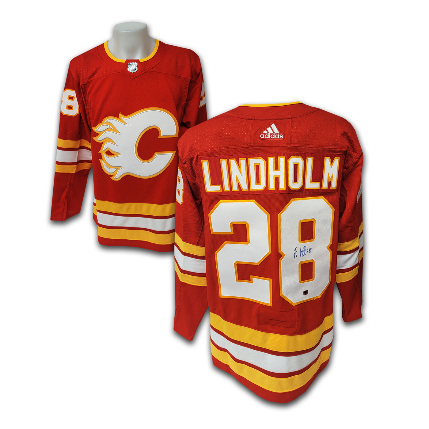 Elias Lindholm Calgary Flames Home Adidas Jersey
