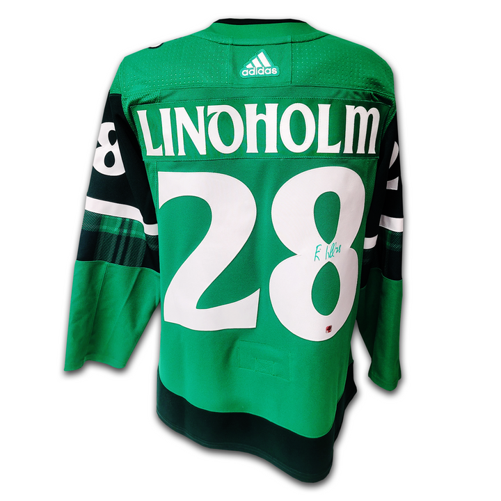 Elias Lindholm Calgary Flames 2022 St Patricks Adidas Jersey