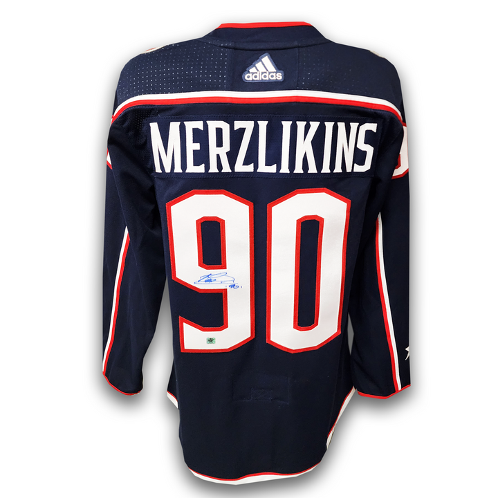 Elvis Merzlikins Autographed Columbus Blue Jackets Adidas Jersey