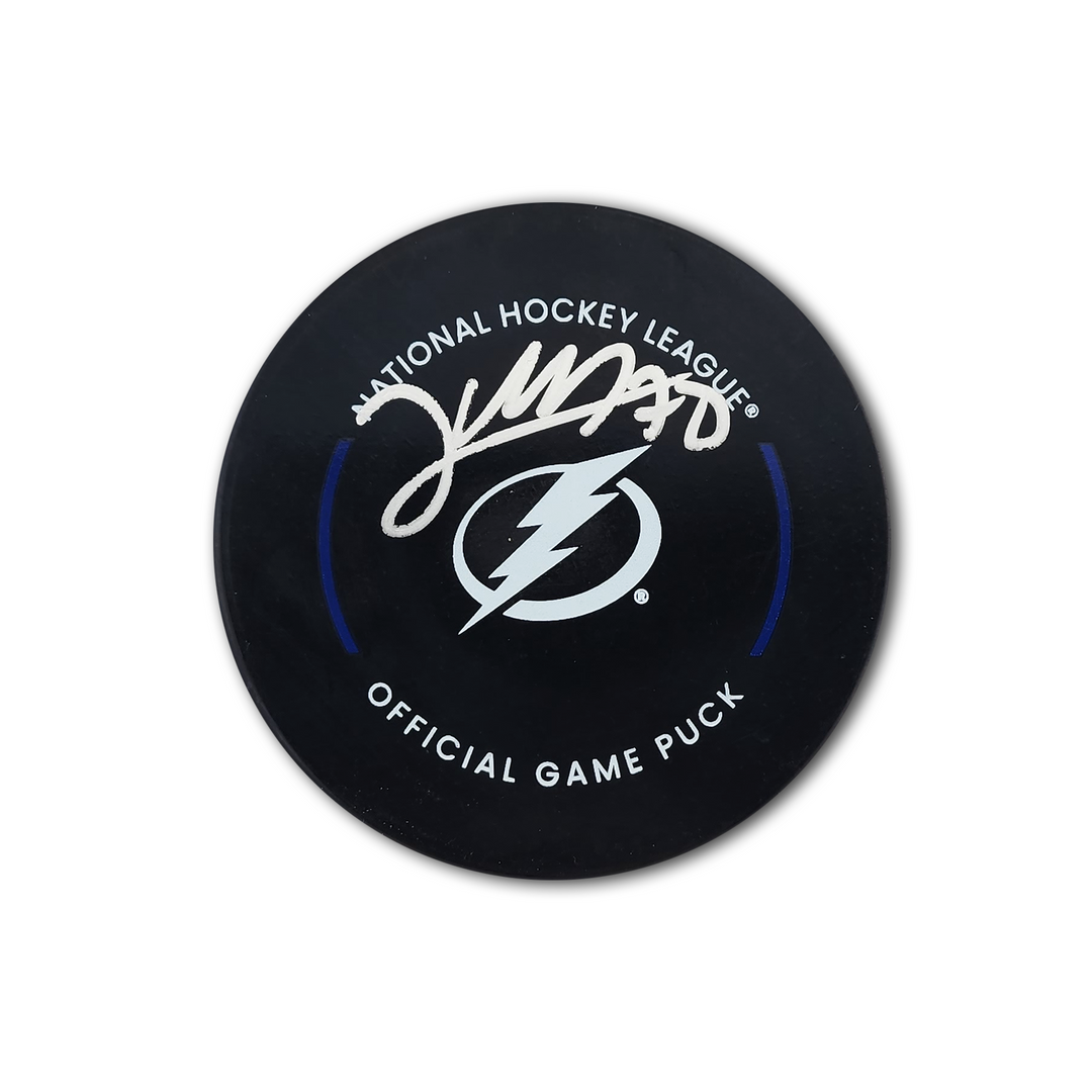 Emil Lilleberg Autographed Tampa Bay Lightning Official Hockey Puck