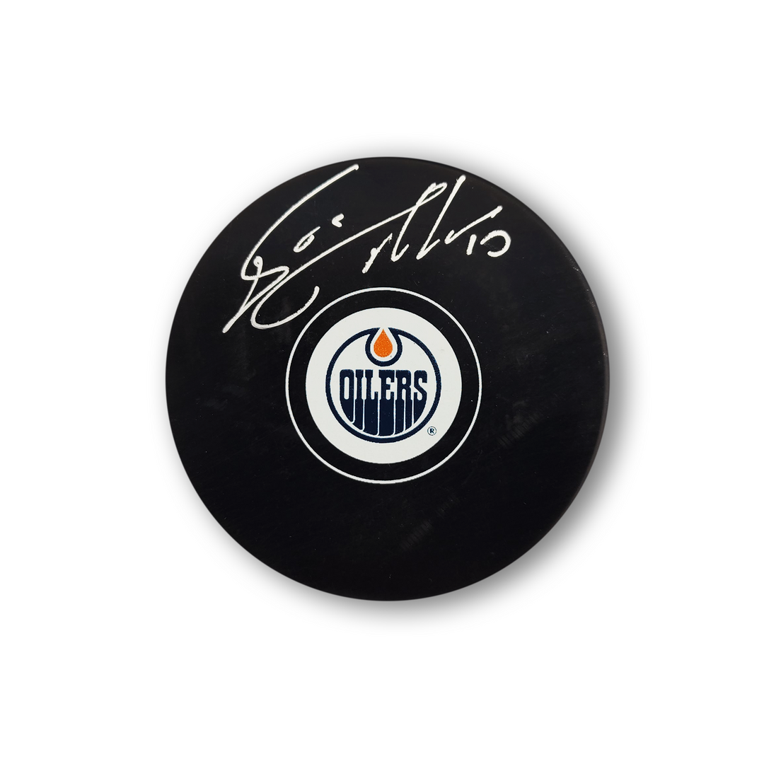 Esa Tikkanen Autographed Edmonton Oilers Hockey Puck