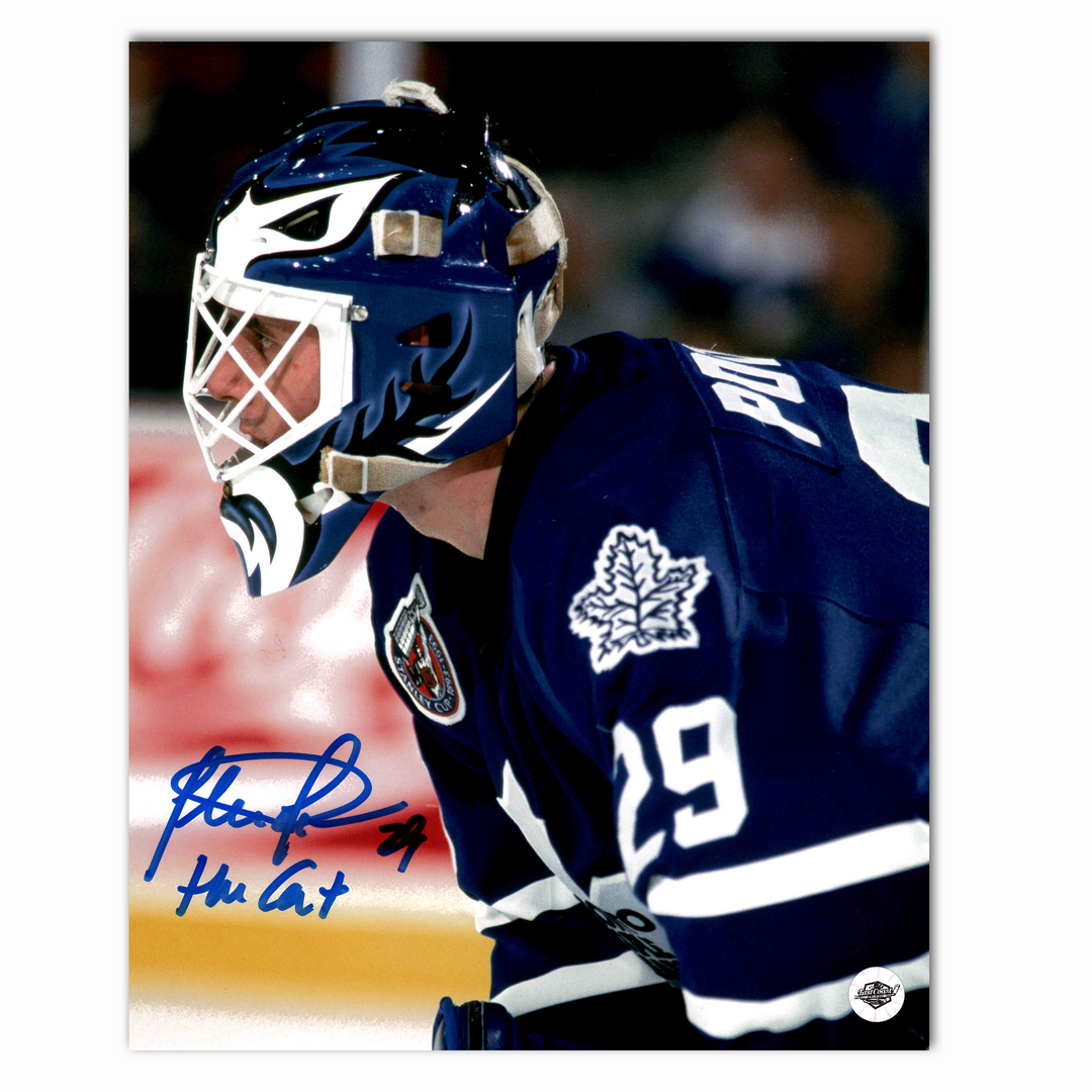 Felix Potvin Autographed Toronto Maple Leafs Home 8x10 Photo (Close Up)