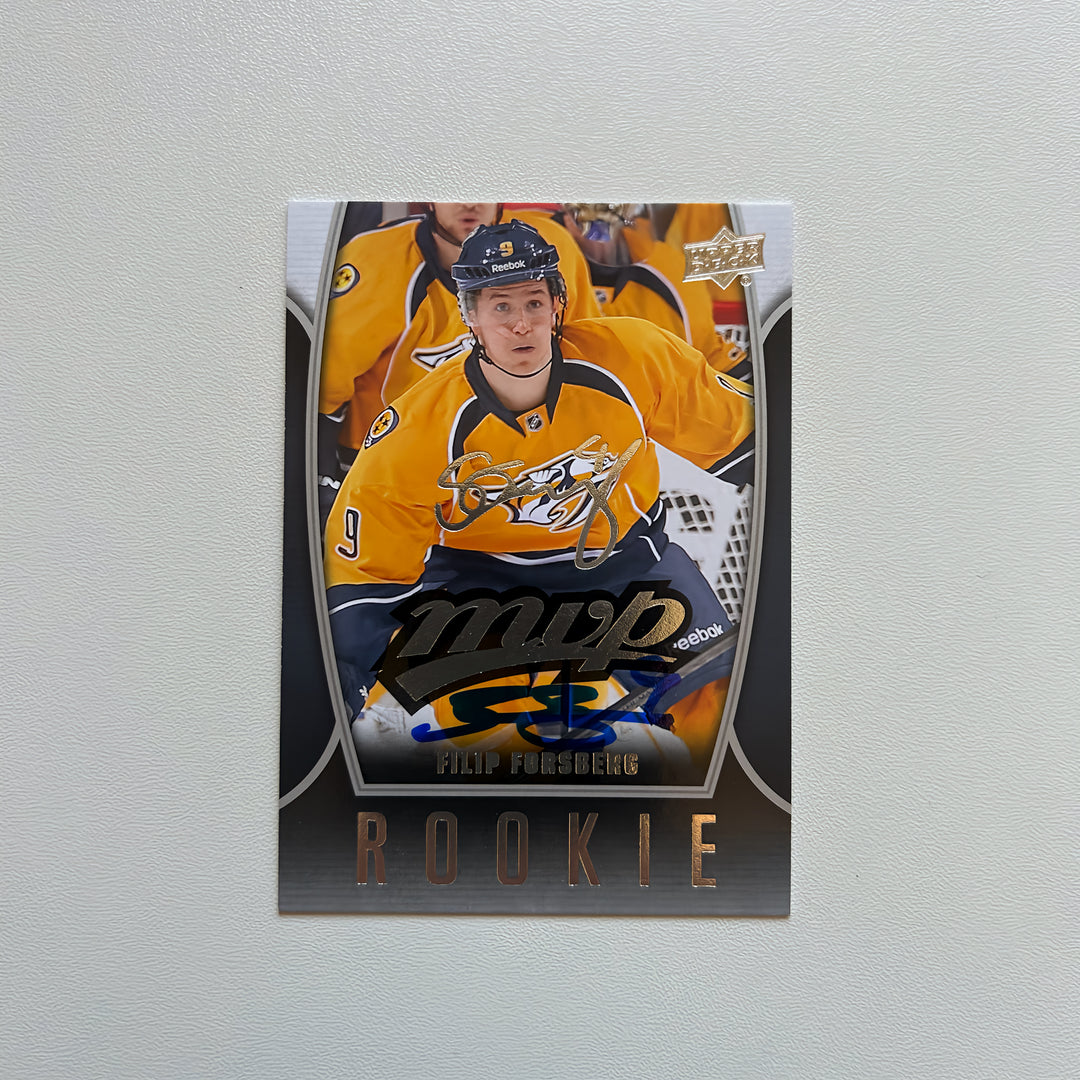 2013-14 UD Upper Deck MVP #66 FILIP FORSBERG Autographed Rookie Card