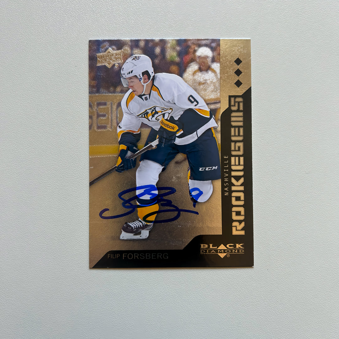 2013-14 UD Black Diamond Gems #198 FILIP FORSBERG Autographed Rookie Card