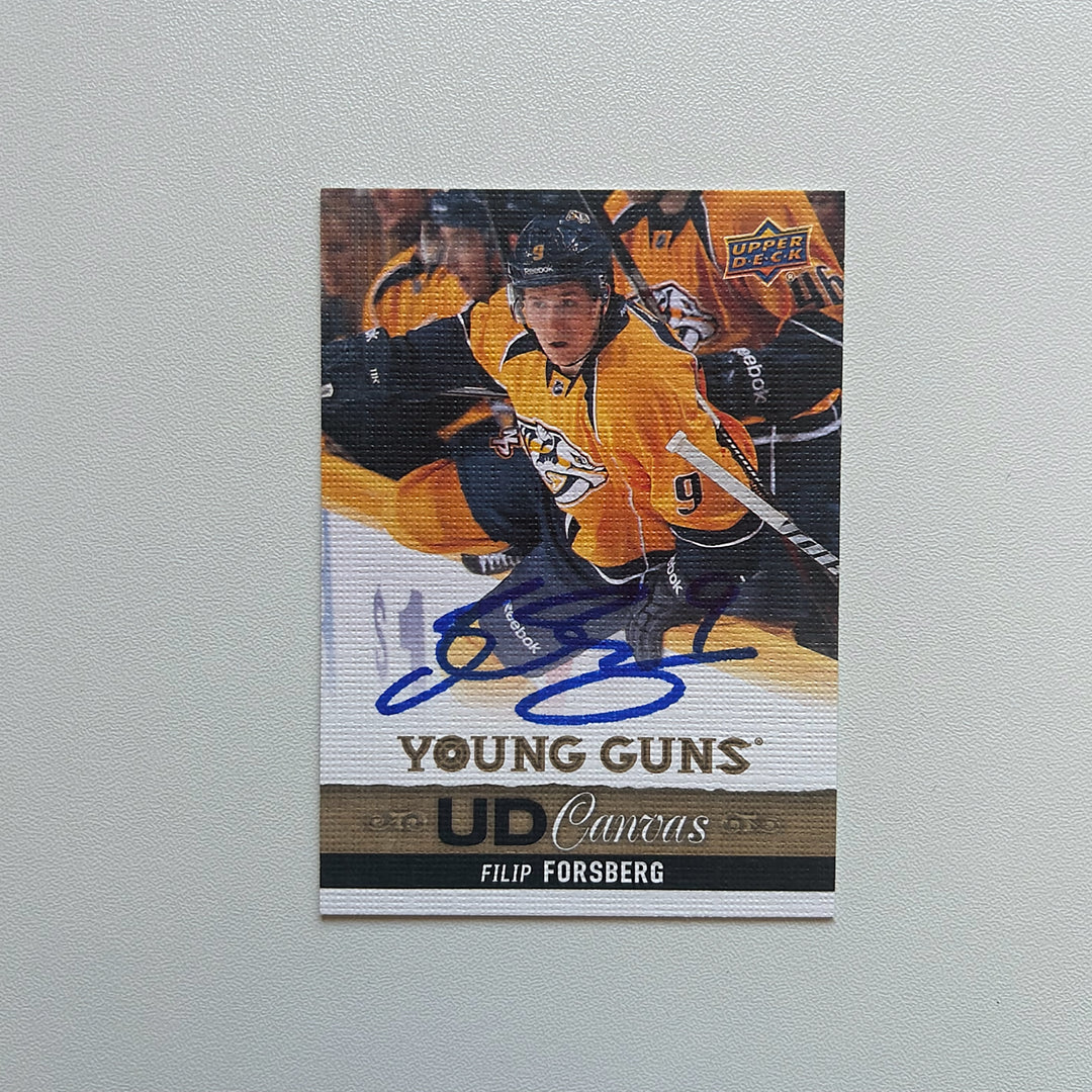 2013-14 UD Young Guns Canvas #C109 FILIP FORSBERG Autographed Rookie Card