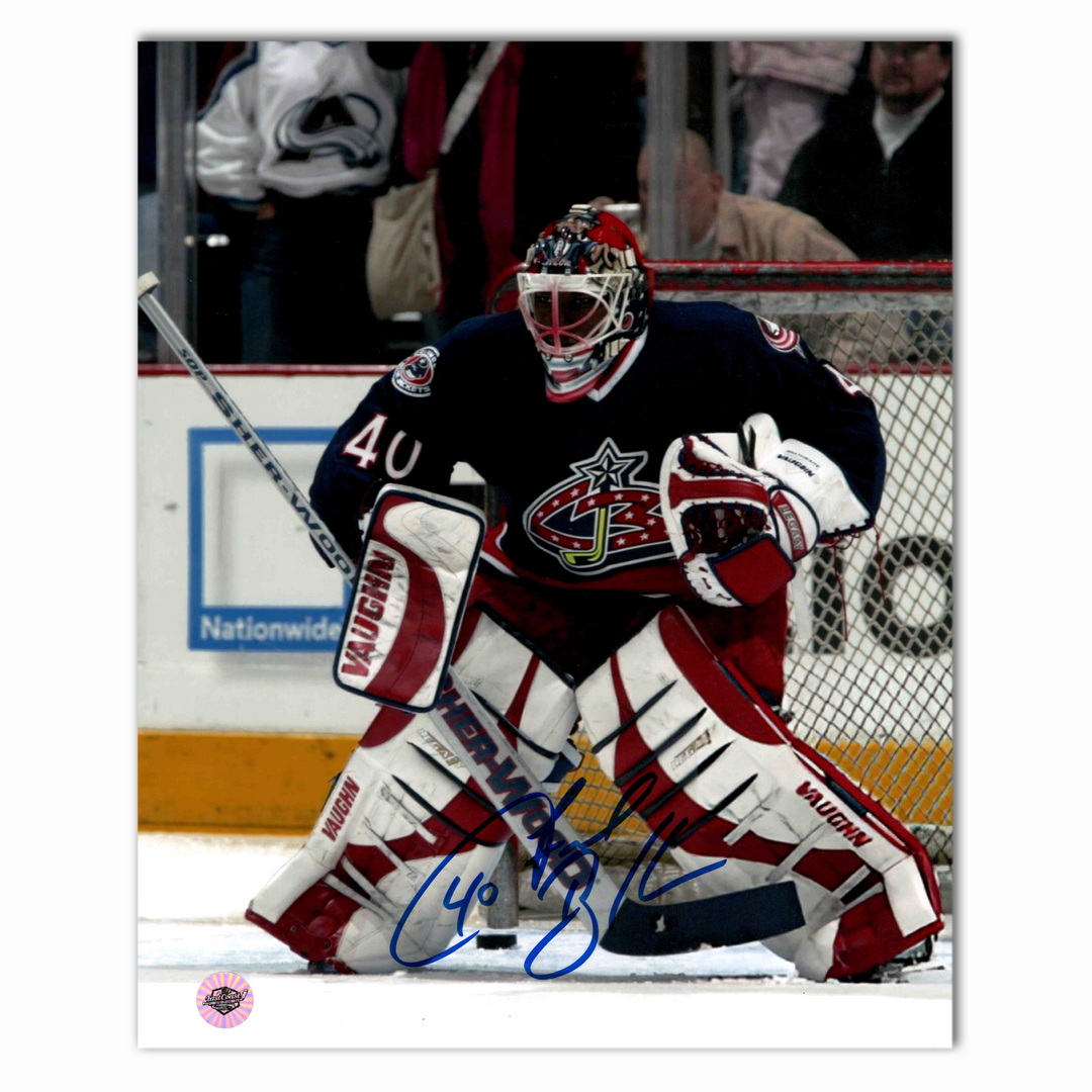 Fred Brathwaite Autographed Columbus Blue Jackets Home 8x10 Photo