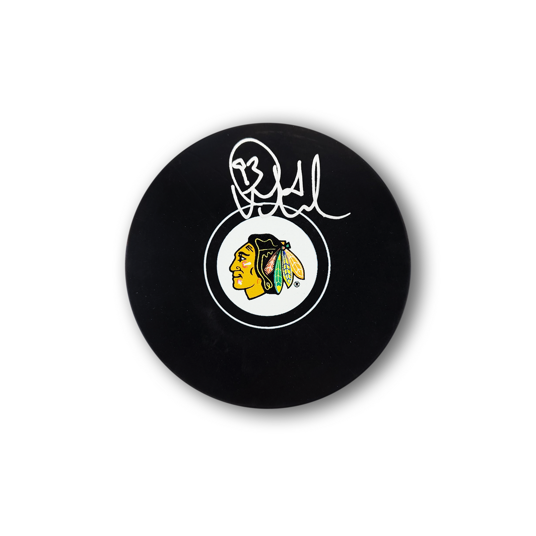 Doug Gilmour Autographed Chicago Black Hawks Hockey Puck